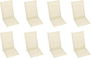 vidaXL Składane krzesła ogrodowe z poduszkami, 8 szt., drewno akacjowe 6