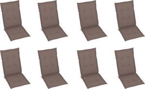 vidaXL Składane krzesła ogrodowe z poduszkami, 8 szt., drewno akacjowe 6