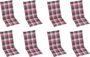 vidaXL Składane krzesła ogrodowe z poduszkami, 8 szt., drewno akacjowe 6