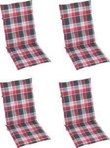 vidaXL Rozkładane krzesła ogrodowe z poduszkami, 4 szt., lita akacja 5