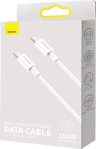 Kabel USB Baseus USB-C - USB-C 1 m Biały (BSU2849WHT) 4