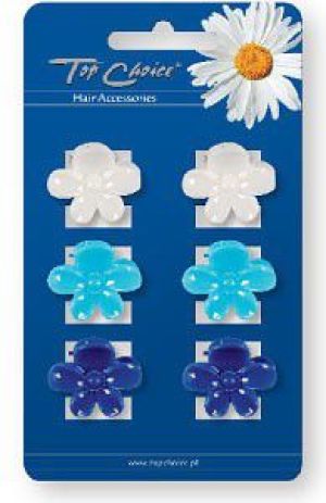 Top Choice Klamerki kwiatki niebieskie 6szt 24153 1