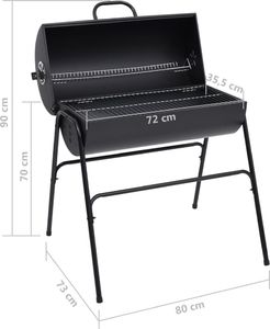 vidaXL Grill Ogrodowy Węglowy 72 cm x 35.5 cm 8