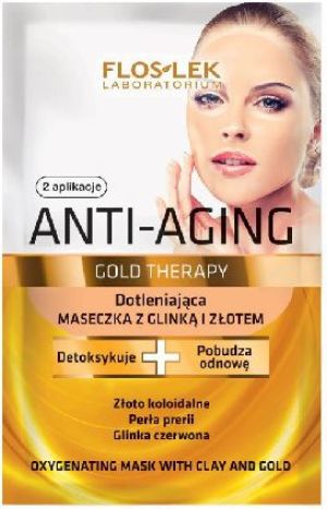 FLOSLEK Anti Aging Gold Therapy Maseczka z glinką i złotem 5ml x 2 1