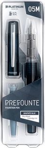 Platinum Pióro wieczne Prefounte Graphite Blue, M, w plastikowym opakowaniu, na blistrze, granatowe 4