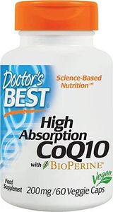 DOCTORS BEST Doctor's Best - Koenzym Q10 Wysokoprzyswajalny z Bioperyną, 200mg, 60 vkaps 1