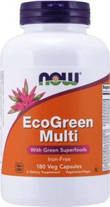 NOW Foods NOW Foods - Multiwitaminy EcoGreen Multi, Bez Żelaza, 180 vkaps 1
