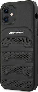 Mercedes AMG AMHCP12SGSEBK iPhone 12 mini 5,4" czarny/black hardcase Leather Debossed Lines 2