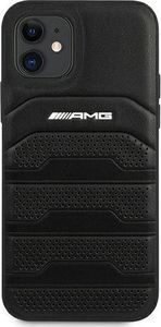 Mercedes AMG AMHCP12SGSEBK iPhone 12 mini 5,4" czarny/black hardcase Leather Debossed Lines 3