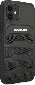 Mercedes AMG AMHCP12SGSEBK iPhone 12 mini 5,4" czarny/black hardcase Leather Debossed Lines 4