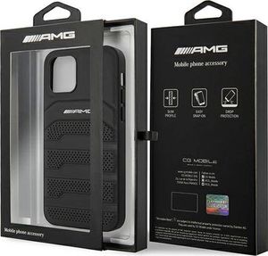 Mercedes AMG AMHCP12SGSEBK iPhone 12 mini 5,4" czarny/black hardcase Leather Debossed Lines 8