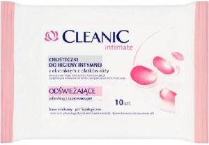 Cleanic Intimate Chusteczki do higieny intymnej odświeżające z ekstraktem z płatków róż 1op.-10szt 1
