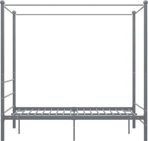 vidaXL Rama łóżka z baldachimem, szara, metalowa, 140 x 200 cm 3