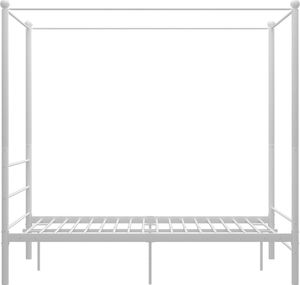 vidaXL Rama łóżka z baldachimem, biała, metalowa, 120 x 200 cm 3