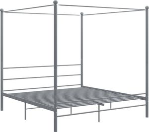 vidaXL Rama łóżka z baldachimem, szara, metalowa, 200 x 200 cm 2