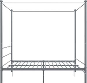 vidaXL Rama łóżka z baldachimem, szara, metalowa, 200 x 200 cm 3