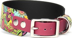 Smart Animal Obroża dla charta, kolekcja PRESTIGE SPORT BioThane, 24 cm x 28 cm x 38 mm, z nadrukiem seria Hippie 2