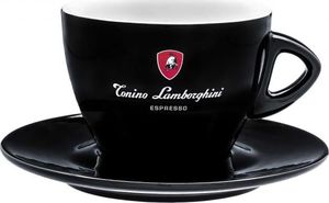 Tonino Lamborghini Filiżanka czarna duża mleczna kawa  spodek MATOWA z logo Tonino Lamborghini 1