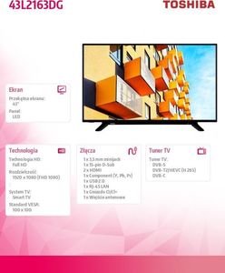 Telewizor Toshiba 43L2163DG LED 43'' Full HD 11