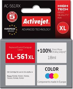Tusz Activejet Tusz Activejet AC-561RX do drukarki Canon; Zamiennik CL-561XL; Premium; 18 ml; kolor 1