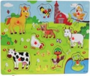 Układanka puzzle drewniane dopasuj kształty farma 2