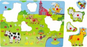 Układanka puzzle drewniane dopasuj kształty farma 6