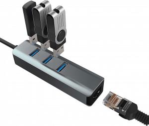 HUB USB Vakoss 1x RJ-45  + 3x USB-A 3.0 (TC-4502X) 2