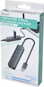 HUB USB Vakoss 1x RJ-45  + 3x USB-A 3.0 (TC-4502X) 3