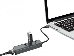 HUB USB Vakoss 1x RJ-45  + 3x USB-A 3.0 (TC-4502X) 4