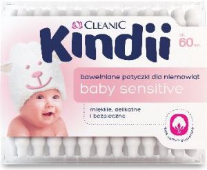 Cleanic Kindii Baby Sensitive Patyczki do uszu 60 szt. 1