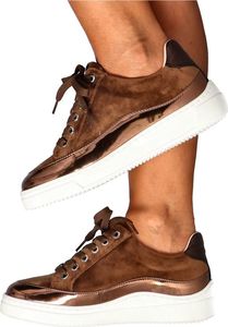 Unisan Welurowe sneakersy premium - UNISA FEIJO BRĄZOWE 39 12