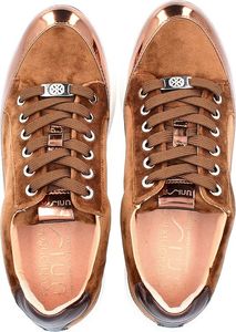 Unisan Welurowe sneakersy premium - UNISA FEIJO BRĄZOWE 39 9