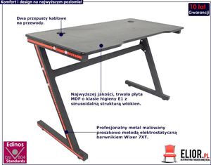 Biurko Elior Edos 2X Czarne 120 cmx60 cm 2