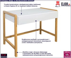 Elior Białe biurko dla dzieci i młodzieży - Benny 5X 2