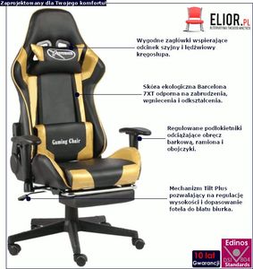 Fotel Elior Divinity złoty 2