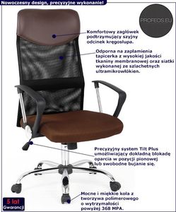 Krzesło biurowe Profeos Vespan Brązowe 2