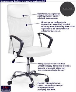 Krzesło biurowe Profeos Vespan Białe 2