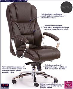 Krzesło biurowe Profeos Tenar Brązowe 2