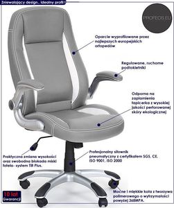 Krzesło biurowe Profeos Jowisz Popielate 2