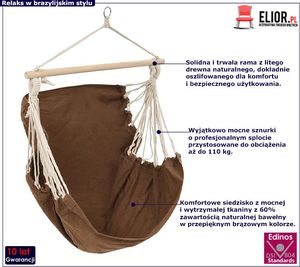 Elior Brązowa huśtawka brazylijska ogrodowa - Maya 3X 2