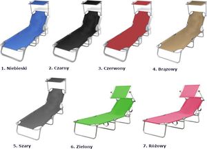Elior Czarny leżak ogrodowy z zadaszeniem - Lorenzo 5