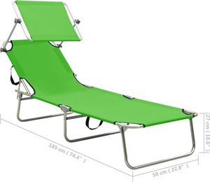 Elior Zielony leżak ogrodowy z zadaszeniem - Lorenzo 4