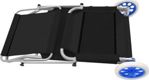 Elior Czarny leżak ogrodowy z kółkami i zadaszeniem - Miriam 5