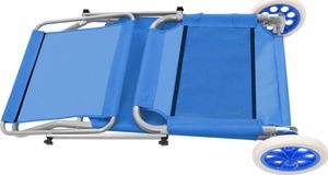 Elior Niebieski leżak ogrodowy z kółkami i zadaszeniem - Miriam 4