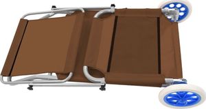 Elior Brązowy leżak ogrodowy z kółkami - Miriam 3