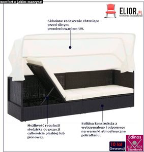 Elior Czarna sofa ogrodowa z zadaszeniem - Triana 2