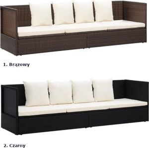 Elior Brązowa kanapa ogrodowa z poduszkami - Kamara 6