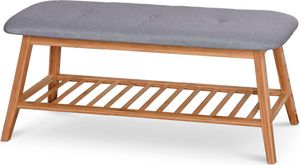 Elior Drewniana ławka z półką siedzisko na buty Laosa 100 cm - popiel 1