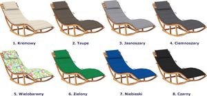 Elior Czarny bujany leżak ogrodowy z litego drewna - Afis 3X 7