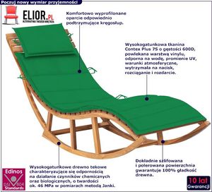 Elior Zielony leżak ogrodowy z drewna na biegunach - Afis 3X 2